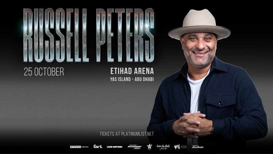 Live Nation Middle East Presents Russell Peters at Etihad Arena in Abu Dhabi